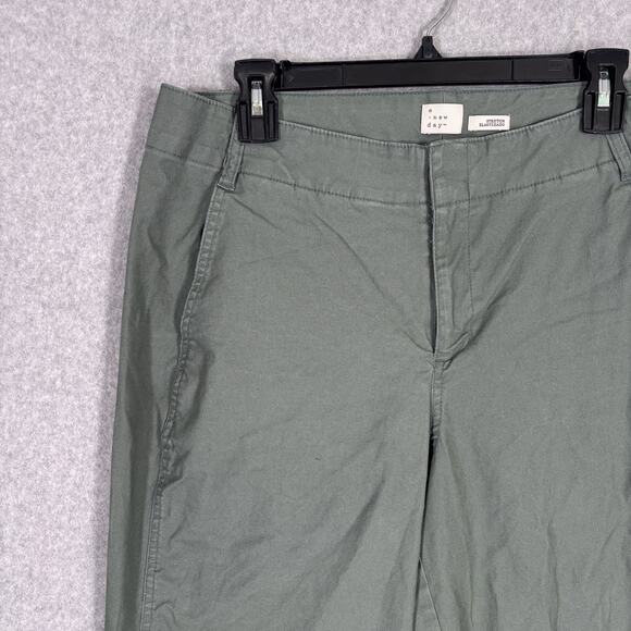 A New Day Pant 12 Green Wide Leg Stretch Trouser Utility Academia Minimal Quiet - Picture 4 of 13